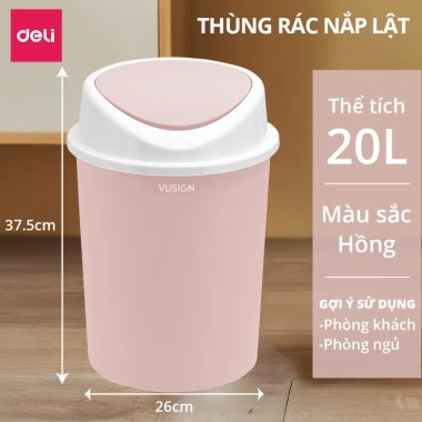 Thùng rác đạp chân Deli 10-15L chữ nhật nắp đậy chống mùi phòng khách & ngủ 15 Thùng rác đạp chân Deli 10-15L chữ nhật nắp đậy chống mùi phòng khách & ngủ 15