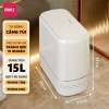 Thùng rác đạp chân Deli 10-15L chữ nhật nắp đậy chống mùi phòng khách & ngủ 17