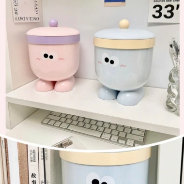 Thùng rác để bàn nhựa mini dễ thương có nắp - Phòng ngủ & Văn phòng, 47.900₫