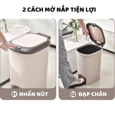 Thùng Rác ENODA HOME TR021 Kích Thước, Nắp Đậy, Đạp Chân Nhấn Nút - Giá 89.000₫
