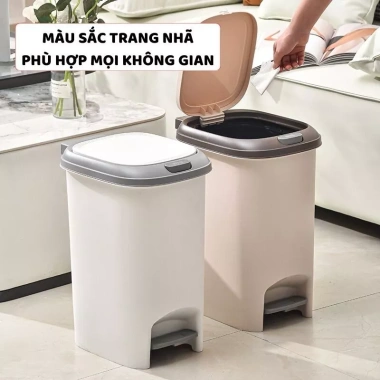 Thùng Rác ENODA HOME TR021 Kích Thước, Nắp Đậy, Đạp Chân Nhấn Nút - Giá 89.000₫