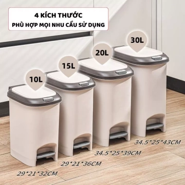 Thùng Rác ENODA HOME TR021 Kích Thước, Nắp Đậy, Đạp Chân Nhấn Nút - Giá 89.000₫
