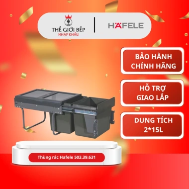 Thùng rác Hafele 400mm 2x15L – Lắp âm tủ gọn gàng, tiện dụng, giảm giá 18%