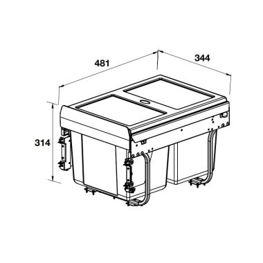 Thùng rác Hafele 400mm 2x15L – Lắp âm tủ gọn gàng, tiện dụng, giảm giá 18%