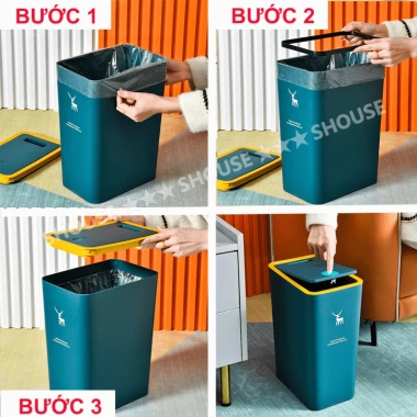 Thùng Rác Hươu Nắp Bật Shouse Thông Minh, Đựng Rác và Túi Rác Kèm Giá Tốt 5 Thùng Rác Hươu Nắp Bật Shouse Thông Minh, Đựng Rác và Túi Rác Kèm Giá Tốt 5
