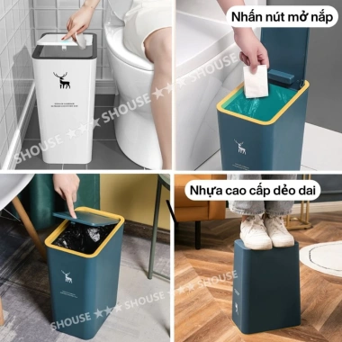Thùng Rác Hươu Nắp Bật Shouse Thông Minh, Đựng Rác và Túi Rác Kèm Giá Tốt