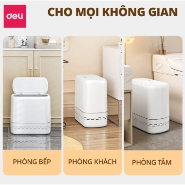 Thùng rác nắp bật 15L DELIxVUSIGN chống thấm khử mùi - phù hợp phòng khách, bếp, tắm, tặng túi rác 2 Thùng rác nắp bật 15L DELIxVUSIGN chống thấm khử mùi - phù hợp phòng khách, bếp, tắm, tặng túi rác 2