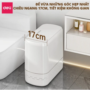Thùng rác nắp bật 15L DELIxVUSIGN chống thấm khử mùi - phù hợp phòng khách, bếp, tắm, tặng túi rác 6 Thùng rác nắp bật 15L DELIxVUSIGN chống thấm khử mùi - phù hợp phòng khách, bếp, tắm, tặng túi rác 6