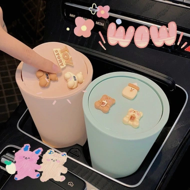 Thùng rác ô tô đa năng, hộp đựng đồ hoạt hình dễ thương, giá ưu đãi 24.090đ