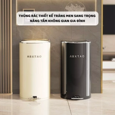 Thùng Rác Thép Cao Cấp TR040 Đạp Chân Nắp Chống Ồn Tráng Men Sang Trọng cho Văn Phòng & Gia Đình - 269k