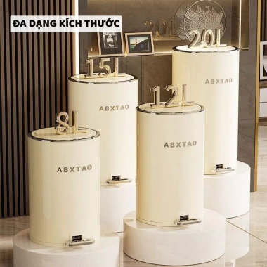 Thùng Rác Thép Cao Cấp TR040 Đạp Chân Nắp Chống Ồn Tráng Men Sang Trọng cho Văn Phòng & Gia Đình - 269k