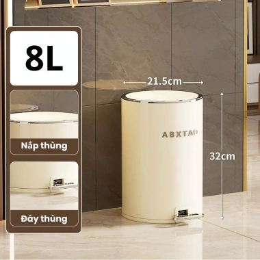 Thùng Rác Thép Cao Cấp TR040 Đạp Chân Nắp Chống Ồn Tráng Men Sang Trọng cho Văn Phòng & Gia Đình - 269k