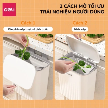 Thùng rác treo tủ bếp 9L mở hai chiều, nắp giữ túi, quai gắn tường - 129.000 VND 2 Thùng rác treo tủ bếp 9L mở hai chiều, nắp giữ túi, quai gắn tường - 129.000 VND 2