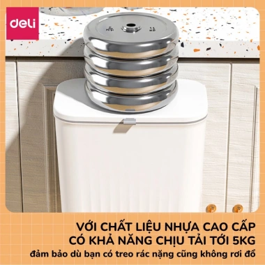 Thùng rác treo tủ bếp 9L mở hai chiều, nắp giữ túi, quai gắn tường - 129.000 VND 4 Thùng rác treo tủ bếp 9L mở hai chiều, nắp giữ túi, quai gắn tường - 129.000 VND 4