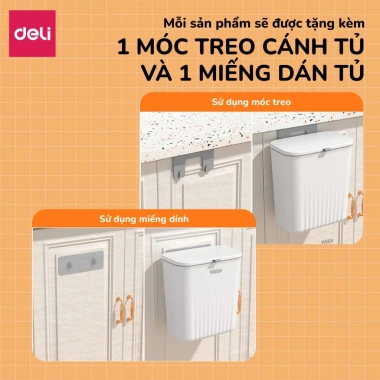 Thùng rác treo tủ bếp 9L mở hai chiều, nắp giữ túi, quai gắn tường - 129.000 VND 7 Thùng rác treo tủ bếp 9L mở hai chiều, nắp giữ túi, quai gắn tường - 129.000 VND 7