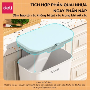 Thùng rác treo tủ bếp 9L mở hai chiều, nắp giữ túi, quai gắn tường - 129.000 VND 8 Thùng rác treo tủ bếp 9L mở hai chiều, nắp giữ túi, quai gắn tường - 129.000 VND 8