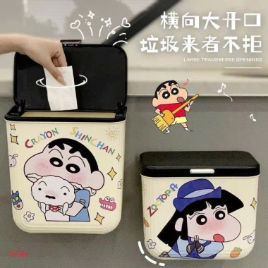 Thùng rác treo tủ bếp có nắp, dán tường sticker Shin Chan 115k - Bếp luôn sạch
