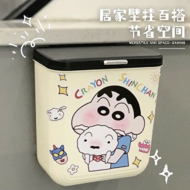 Thùng rác treo tủ bếp có nắp, dán tường sticker Shin Chan 115k - Bếp luôn sạch