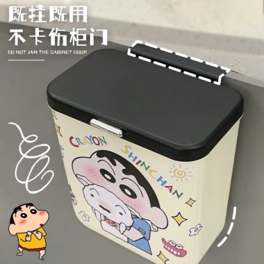 Thùng rác treo tủ bếp có nắp, dán tường sticker Shin Chan 115k - Bếp luôn sạch