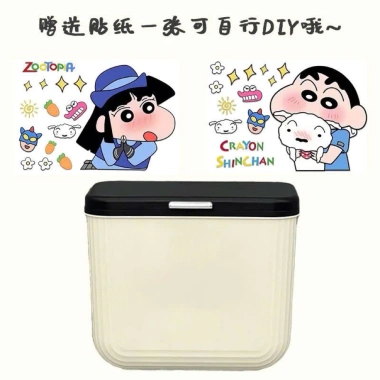 Thùng rác treo tủ bếp có nắp, dán tường sticker Shin Chan 115k - Bếp luôn sạch