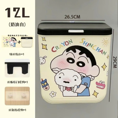 Thùng rác treo tủ bếp có nắp, dán tường sticker Shin Chan 115k - Bếp luôn sạch