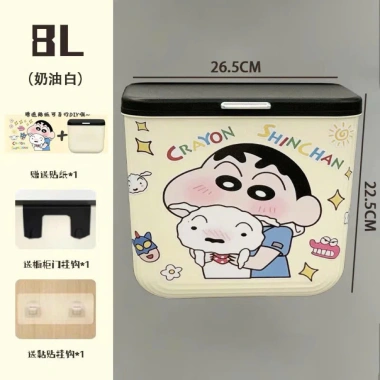 Thùng rác treo tủ bếp có nắp, dán tường sticker Shin Chan 115k - Bếp luôn sạch