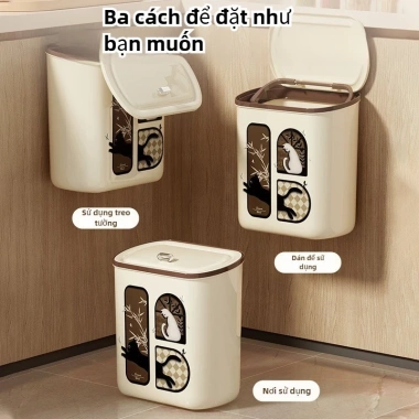 Thùng rác treo tường gọ nhẹ, dung tích lớn kiểu cổ điển - Giá chỉ 299.200 VND