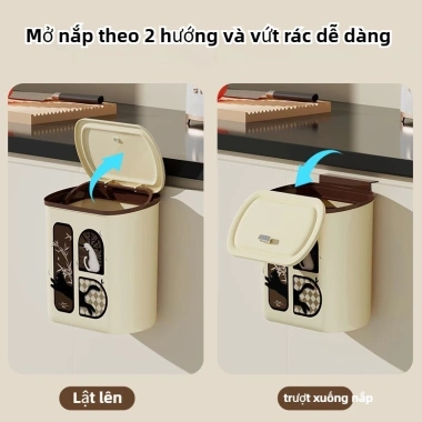 Thùng rác treo tường gọ nhẹ, dung tích lớn kiểu cổ điển - Giá chỉ 299.200 VND