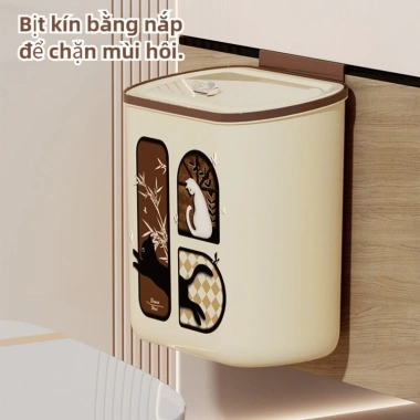 Thùng rác treo tường gọ nhẹ, dung tích lớn kiểu cổ điển - Giá chỉ 299.200 VND