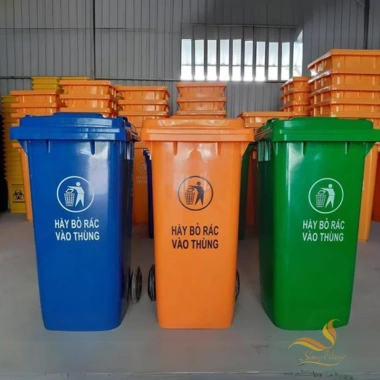 Thùng rác y tế công cộng 240 lít có bánh xe - Kháng khuẩn, chịu lực, giá 289.100 VNĐ