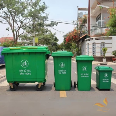 Thùng rác y tế công cộng 240 lít có bánh xe - Kháng khuẩn, chịu lực, giá 289.100 VNĐ