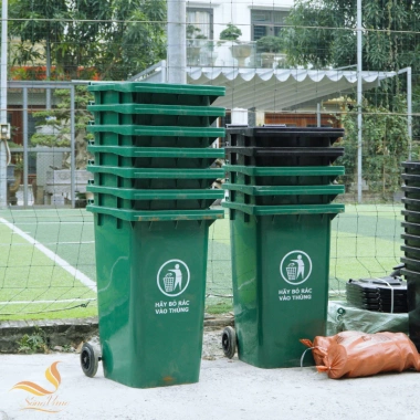 Thùng rác y tế công cộng 240 lít có bánh xe - Kháng khuẩn, chịu lực, giá 289.100 VNĐ