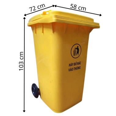 Thùng rác y tế công cộng 240 lít có bánh xe - Kháng khuẩn, chịu lực, giá 289.100 VNĐ