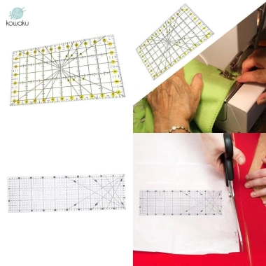 Thước Chắp Vá Acrylic Hình Chữ Nhật Dụng Cụ Quilting Thủ Công Cho Người Mới Bắt Đầu 2