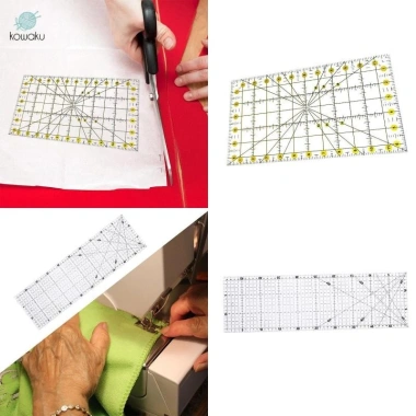 Thước Chắp Vá Acrylic Hình Chữ Nhật Dụng Cụ Quilting Thủ Công Cho Người Mới Bắt Đầu 3