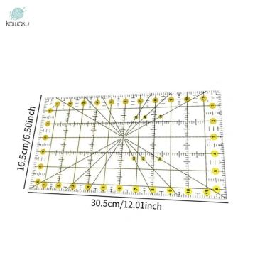 Thước Chắp Vá Acrylic Hình Chữ Nhật Dụng Cụ Quilting Thủ Công Cho Người Mới Bắt Đầu 7