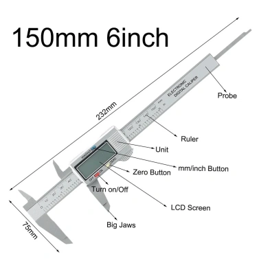 Thước điện tử Vernier 150mm 6 inch Micromet kỹ thuật số - Giá ưu đãi 117.979 VND 3