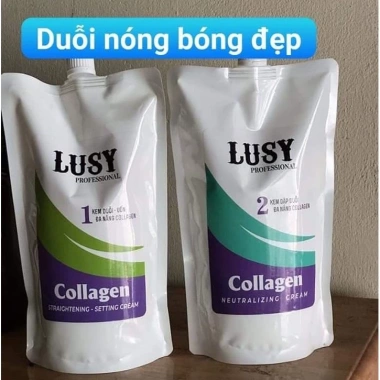 Thuốc duỗi, uốn nóng Collagen Lusy 1.000ml - Bóng mềm, giữ ẩm, giảm giá 430k