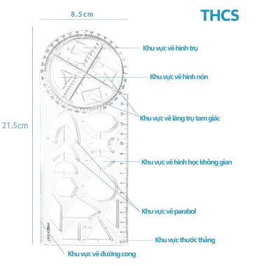 Thước kẻ đa năng 5 trong 1, thước đo hình học xoay 360°, combo học tập 10.900đ 7 Thước kẻ đa năng 5 trong 1, thước đo hình học xoay 360°, combo học tập 10.900đ 7