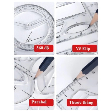 Thước kẻ đa năng xoay 360° đo đa dạng hình học nms - Giá ưu đãi 19.000₫ 6