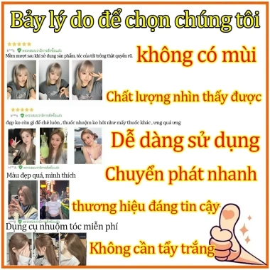 Thuốc nhuộm tóc 2.024 – Màu tóc phổ biến vàng xám, nâu lạnh, kèm dụng cụ, giá 96.330₫