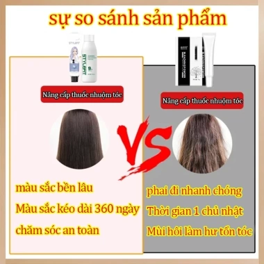 Thuốc nhuộm tóc 2.024 – Màu tóc phổ biến vàng xám, nâu lạnh, kèm dụng cụ, giá 96.330₫