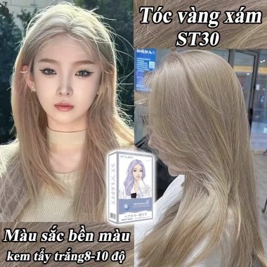 Thuốc nhuộm tóc 2.024 – Màu tóc phổ biến vàng xám, nâu lạnh, kèm dụng cụ, giá 96.330₫ 10 Thuốc nhuộm tóc 2.024 – Màu tóc phổ biến vàng xám, nâu lạnh, kèm dụng cụ, giá 96.330₫ 10
