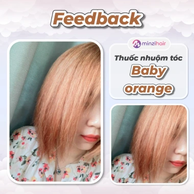 Thuốc nhuộm tóc Baby Orange và Cần tẩy tóc Minzihair HCM, giá 79.000đ, cam rực 5 Thuốc nhuộm tóc Baby Orange và Cần tẩy tóc Minzihair HCM, giá 79.000đ, cam rực 5