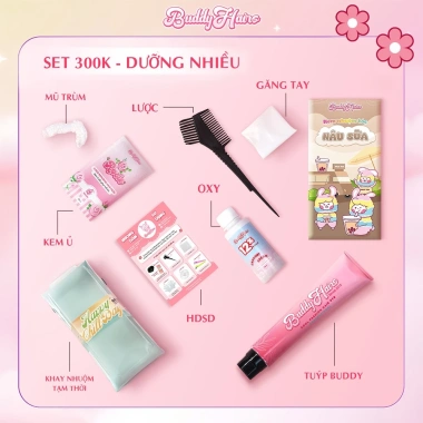 Thuốc nhuộm tóc Buddyhairs màu nâu sữa, nâu trà sữa – không cần tẩy, kem nhuộm tại nhà, chỉ 27.000₫