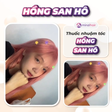 Thuốc nhuộm tóc Hồng San Hô Minzihair - Giá 149.000đ, cần dùng thuốc tẩy 3