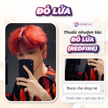 Thuốc nhuộm tóc Màu Đỏ Lửa RED FIRE - Cần tẩy, giá chỉ 77.000đ - Minzihair HCM 4