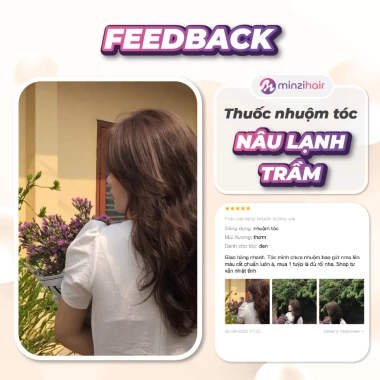 Thuốc nhuộm tóc màu nâu lạnh trầm không tẩy - Minzihair HCM, giá chỉ 75.000₫ 3