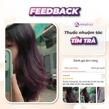 Thuốc nhuộm tóc màu tím trà tự nhiên Minzihair - Giá 77.000đ, bảo vệ tóc 2