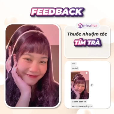 Thuốc nhuộm tóc màu tím trà tự nhiên Minzihair - Giá 77.000đ, bảo vệ tóc 3